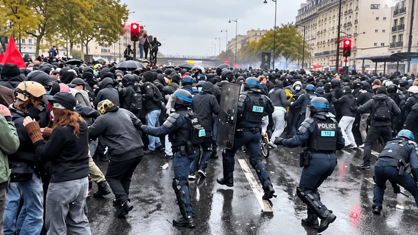 Під час протестів у Франції сталися сутички з поліцією / © скриншот з відео