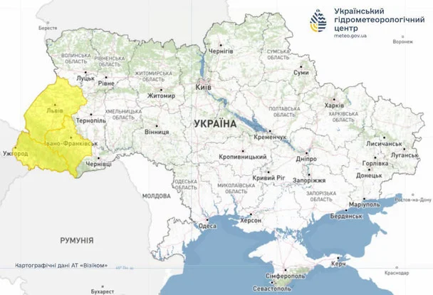 Синоптики попереджають про сильні дощі у кількох областях України 22 жовтня / © Укргідрометцентр